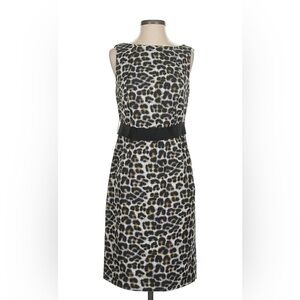 Ann Taylor Black and White Halter Sheath Midi Dress